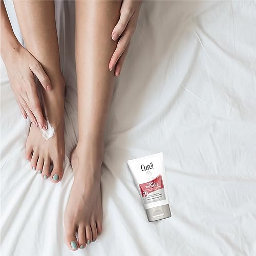 Curel Foot Therapy Cream, Soothing Lotion for Dry Cracked Feet, Quick Absorbing, with Shea Butter, Coconut Milk, and Vitamin E2, 3.5 Oz, Pack of 3