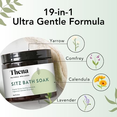 Best Organic Sitz Bath Soak for Postpartum Recovery Care New Mom Essentials & Natural Hemorrhoid Treatment, 100% Natural & Gentle with Pure Epsom and Dead Sea Salts Witch Hazel Lavender Essential Oil