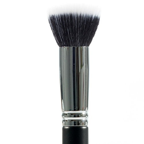 Large Stippling Foundation Makeup Brush – Beauty Junkees Flat Top Duo Fiber Synthetic Stipple Make Up Brushes, Sheer Flawless Blending Liquid, Cream, Powder Cosmetics, Vegan, Cruelty Free