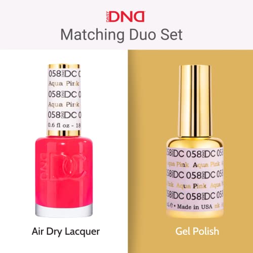 DND DC Gel Polish Set, Pink Collection, UV/LED Gel Polish and Air Dry Nail Lacquer, Matching Chip-Free Polish Duo, 287 Blossom Pink, 0.5 Fl Oz