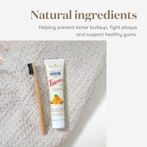 Young Living Thieves Whitening Toothpaste - Natural Oral Care for a Bright Smile - Fluoride-Free Formula - 4 oz Tube - Certified Ingredients for Fresh and Healthy Teeth