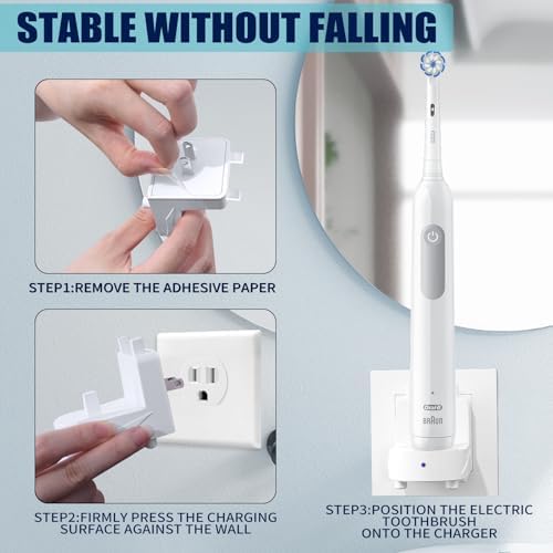 Wireless Electric Toothbrush Wall Charger Compatible with Oral-B and Braun Models (Excluding iO 7/8/9/10 and Pulsonic Series)