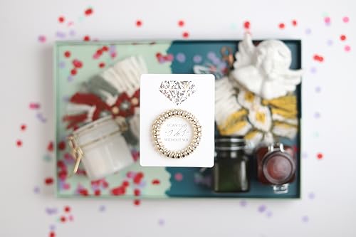 Set of 6 Bridesmaid Gifts Spiral Hair Ties on a Proposal Card - Phone Cord Hair Tie for Bridal Shower, Bachelorette Party Favors, Maid of Honor and Bridesmaid Proposal Gift (Gold)