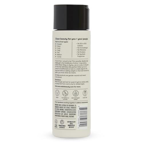 Flex Hair Gel, Flexible Hold Styling Gel with Plant Proteins for All Hair Types + Textures, 8 Fl Oz