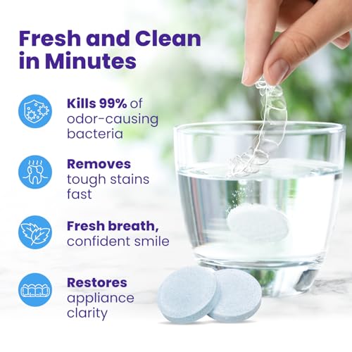 Retainer Brite – Aligner Cleaning Tablets for Invisalign, Mouth Guard Cleaner, Night Guard Cleaner and other Dental Appliances. FDA Registered and Made in USA. 192 Tablets – 6 Month Supply