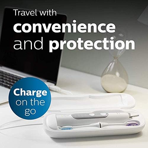 Philips Sonicare ProtectiveClean 6500 Rechargeable Electric Toothbrush, with Pressure Sensor, 3 Cleaning Modes, SmarTimer and QuadPacer, 14-Day Battery Life, Charging Travel Case, Navy Blue, HX6462/07
