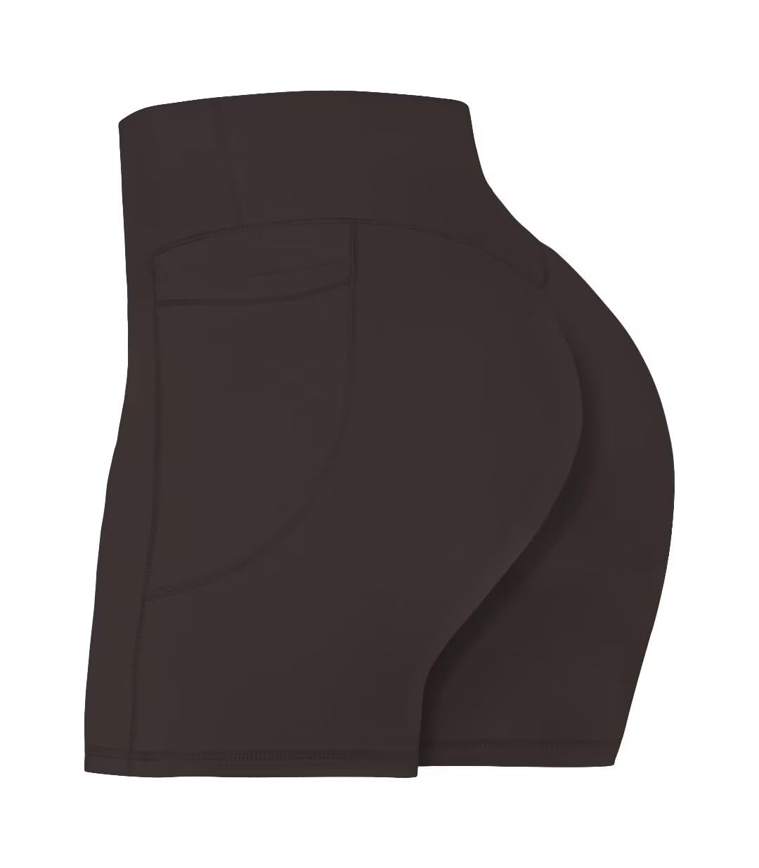 Sunzel No Front Seam Biker Shorts for Women with Pockets, Yoga Workout Gym Bike Shorts with Tummy Control 5" Inseam Seal Brown X-Small