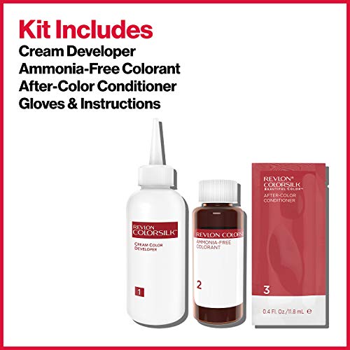 Revlon Permanent Hair Color, Permanent Hair Dye, Colorsilk with 100% Gray Coverage, Ammonia-Free, Keratin and Amino Acids, 51 light Brown, 4.4 Oz (Pack of 3)