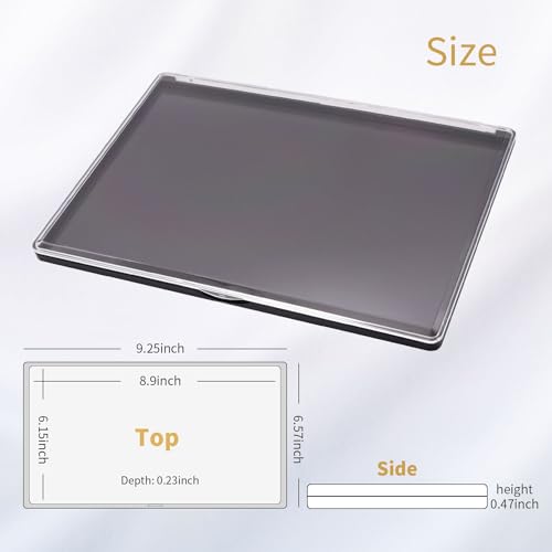 Magnetic Makeup Palette with Clear Top, Empty Eyeshadow Pan Dispensing Storage Box with 40Pcs Adhesive Metal Stickers for DIY Cosmetics Blush Powder(XL Large - 9.25"x6.57")