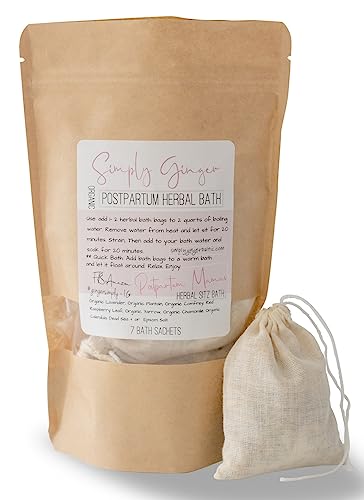 PostPartum Bath Tea Bags, Organic Herbs ll 7 Tea Sachets ll Sitz Bath ll Post Partum ll Herbal Bath ll Gifts For New Moms ll Soothing Herbal Sitz Bath ll Baby Shower Gifts