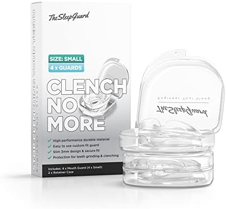 Mouth Guard for Clenching Teeth at Night [Pack of 4, Small Size - Women] – Custom Night Guards for Teeth Grinding – Nighttime Protection During Sleep for Adults