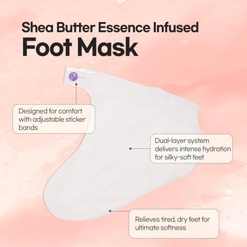 Epielle Moisturizing Hand & Foot Masks 12 Pairs, Soften Dry Hands & Cracked Heels with Sunflower Seed Oil & Avocado Oil, Korean Skin Care, Spa Self Care Gifts for Women, 6 Gloves & 6 Socks