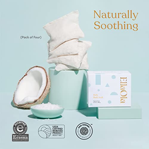 Oatmeal Bath Soak for Babies Kids & Adults - Baby Bath Tea Soaks Made with Prebiotics to Relieve Dry, Itchy, Eczema Prone Skin While Gently Cleansing, Fragrance Free I 4 Bath Tea Soaks