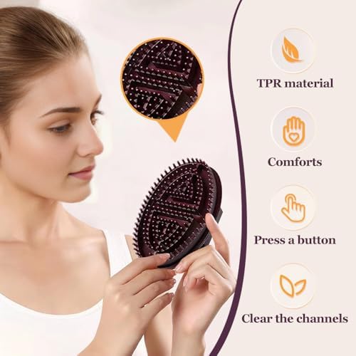 2pcs Meridian Brush Massage Brush, 2025 Upgraded Whole Body Relaxation Massage Comb Essential Oil Brushs, Household Waist Massager Muscle Massages Tool, Meridian Massages Brushs (Transparent)