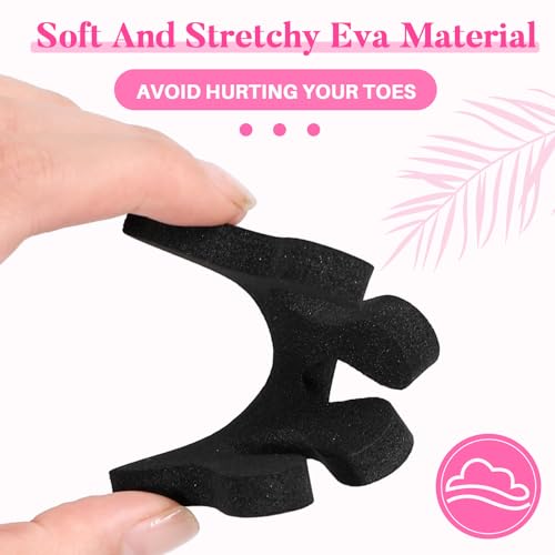 Mumufy 500 Pcs (250 Pairs) Toe Separators Pedicure Tool Kit Soft Toe Spacers for Pedicures Spreaders Finger Dividers for Women Men Feet Nail Toenails Art Painting Polish Spa(Black)