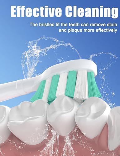 Toothbrush Replacement Heads for Philips Sonicare C1 C2 ProtectiveClean 4100 5100 Electric Toothbrush Head 1 2 Series Plaque Control Snap-on, 10 Pack