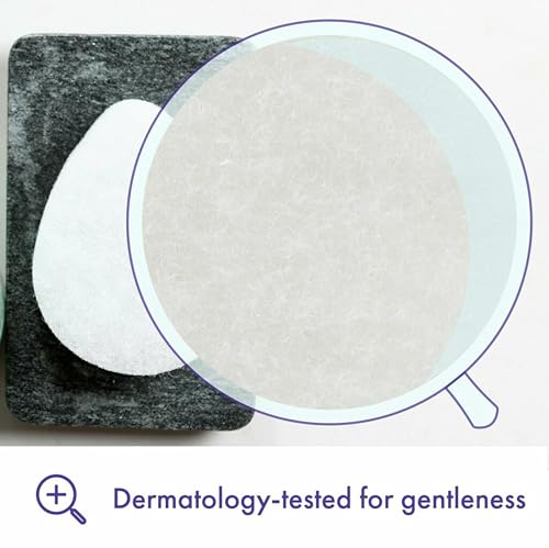 Buf-Puf Facial Sponge, Dermatologist Developed, Removes Deep Down Dirt & Makeup That Causes Breakouts and Blackheads, Reusable, Exfoliating, White, 5 Count