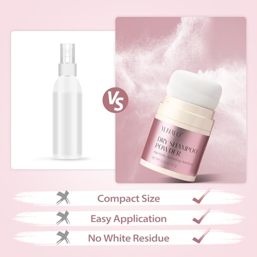 YLNALO Dry Shampoo Powder 2 Packs, Mattifying Root Fuller Looking Refreshing Hair,Non-aerosol, No White Cast, Travel Size Dry Shampoo Suitable for Women and Men,0.58Oz