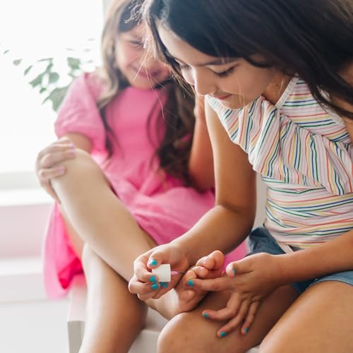 Piggy Paint | 100% Non-Toxic Girls Nail Polish | Safe, Cruelty-free, Vegan, & Low Odor for Kids | Tiny Tiaras (4 Polish + Nail Art Gift Set)