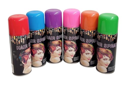 Temporary Hair Color Spray Birthday Party,New Year Party,Celebration 3OZ- Case (6 Cans) - 6 Colors