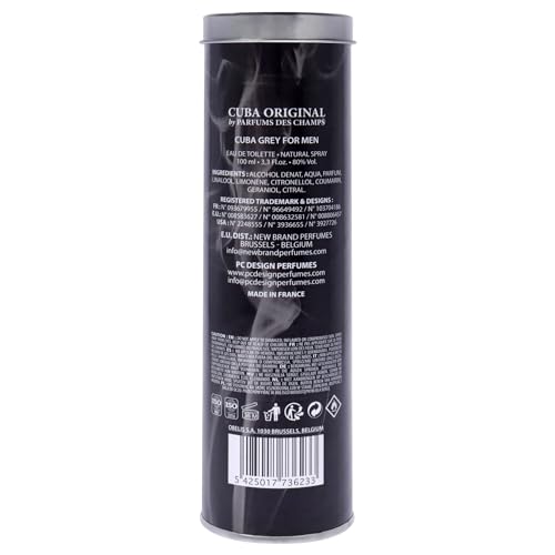 Cuba Grey By Cuba For Men Edt Spray ,3.3 Fl Oz