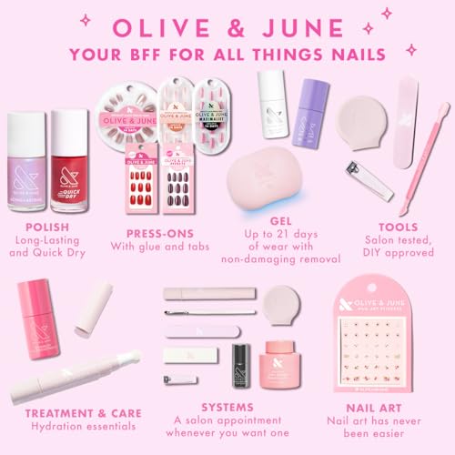 Olive & June Nail Primer | Increase Polish Wear Time by 2–3 Days | Smooths Application & Boosts Durability | 15-Free, Vegan, Cruelty-Free | Nail Prep Formula for Long-Lasting Manicures & Pedicures