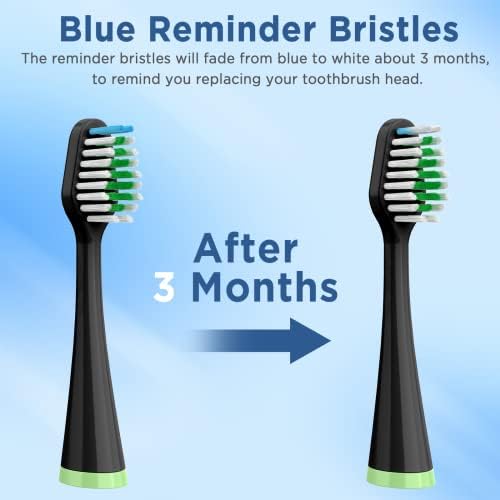 Replacement Toothbrush Heads for AquaSonic Duo Series, 5 White & 5 Black Brush Heads with Covers