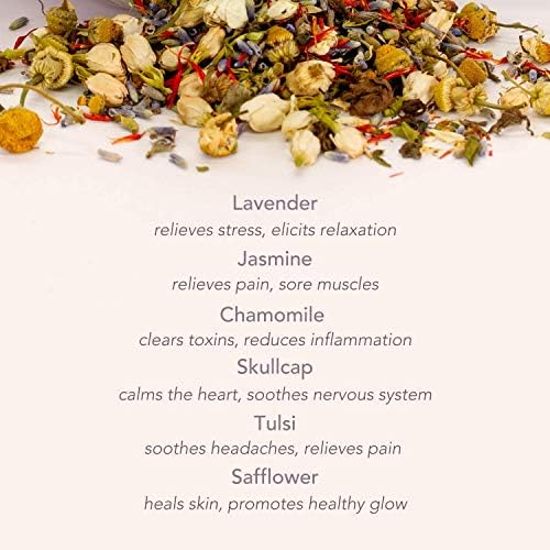 Moon Bath Botanical Bath Tea | New Moon Herbal Ayurvedic Bath Tea Soak w/Lavender, Jasmine & Chamomile for 2 Baths & Organic Body Care for Lunar Alignment | Made in USA