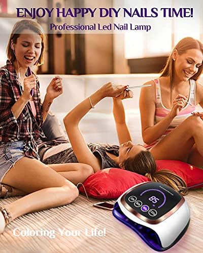 UV LED Nail Lamp, Gugusure Upgrade 180W Nail Dryer for Gel Polish with LCD Display, Auto Sensor and 4 Timer Settings, Professional Curing Lamp Light with 42 Beads for Salon and Home