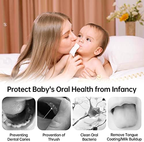 Toddler & Baby Dry Wipes, Premium 0-36 Months Tooth and Gum Wipes, Upgrade Tongue Cleaner for Infant & Newborn, 60 Count