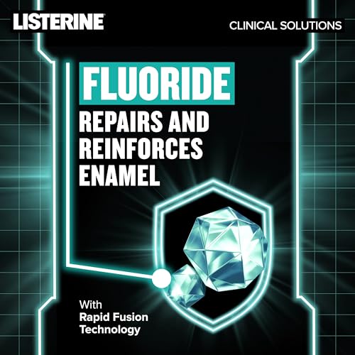 Listerine Clinical Solutions Enamel Strength Mint Oral Rinse, Daily Anticavity Fluoride Mouthwash to Repair Tooth Enamel & Prevent Cavities for Stronger* Teeth, Alpine Mint, 1 L