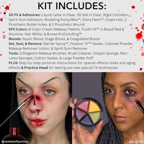 Mehron Makeup Special FX All-Pro Makeup Kit with Practice Head | Complete Professional Stage Kit Includes Practice Head | Special Effects for Theatre, Halloween, & Cosplay