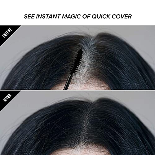 RED by KISS Quick Cover Root Touch Up Rescue (Jet Black 2 Pack), Mascara Natural Water-Resistant Temporary Gray Concealer Cover Up Brush for Hair Mustache & Beard, Formulated with Jojoba Oil