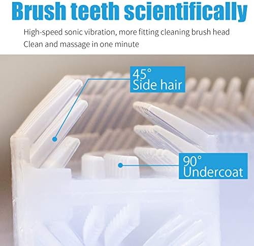 Ultrasonic Toothbrush for Adult Automatic Toothbrush 30'' Automatic Timer Wireless Charging Washable Travel Home Dual-use (White, M)