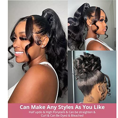 catti Body Wave 360 Lace Front Wigs Human Hair 360 Full Lace Frontal Wigs Human Hair Pre Plucked with Baby Hair Brazilian Virgin Hair Body Wave 360 HD Lace Front Wigs Human Hair (20 Inch)