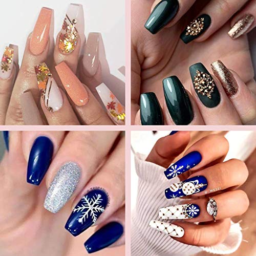 French Acrylic False Nail Tips, 1000PCS Fake Nail Shape Artificial False Nails Tips 10 Sizes with Case for Nail Art Salons (Clear+Natural)