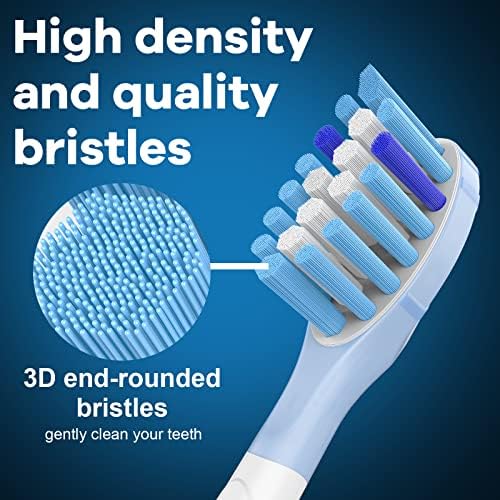 Toptheway Replacement Toothbrush Heads Compatible with Philips Sonicare C-3 Premium Plaque Control 4100 5100 6100, Replacement Heads for G3 W3 C2 G2, 10 Brush Heads, Full Size, White