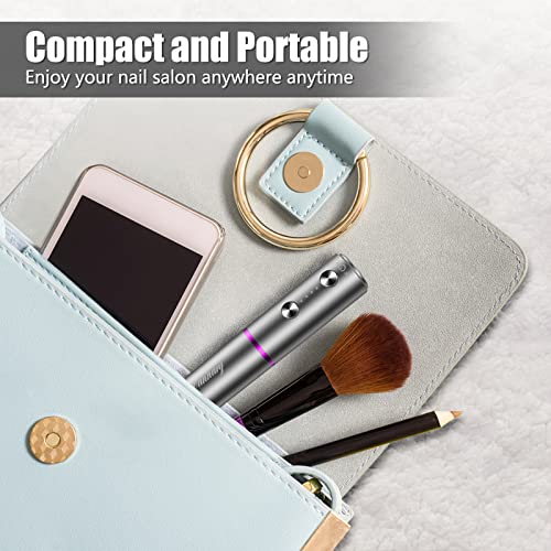 Electric Nail Drill Machine Professional,Cordless Electric Nail File for Acrylic Gel Nails,Efile Manicure and Pedicure Kit for Grinding Polishing Trimming(Gray)