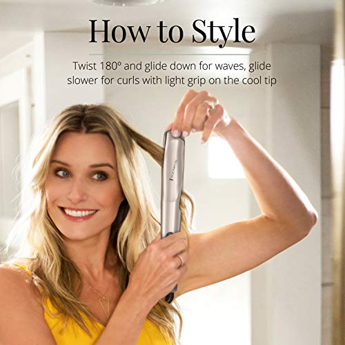 Remington Pro 1" Multi-Styler with Twist & Curl Technology, Straightener and Curling Iron in one tool, Color Care Protection, Champagne