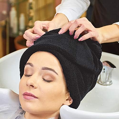 Arkwright Bleach Proof Salon Towels - Pack of 12 - Highly Absorbent, 100% Cotton, Quick Dry Spa Face Towel for Hair Stylist, Barber, Pedicure, and Esthetician, 16 x 27 in, Black