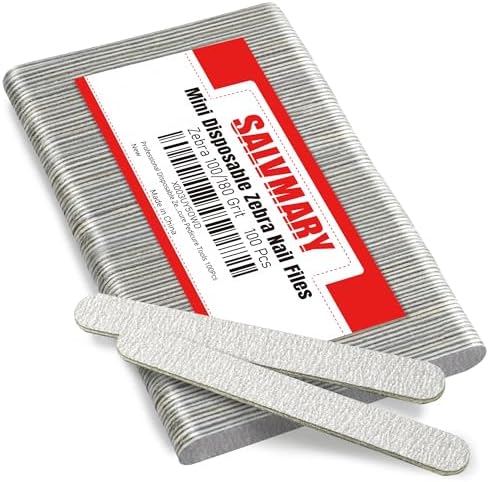 Professional Disposable Zebra Nail Files 100/180 Grit 5" Double Sided Emery Board Manicure Pedicure Tools 100Pcs