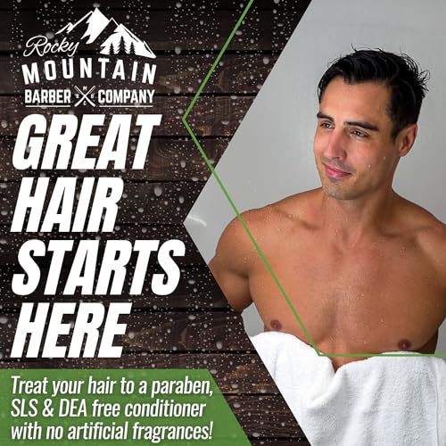 Rocky Mountain Barber Company Men's Conditioner - Tea Tree Oil, Peppermint & Eucalyptus for All Hair Types - 8oz