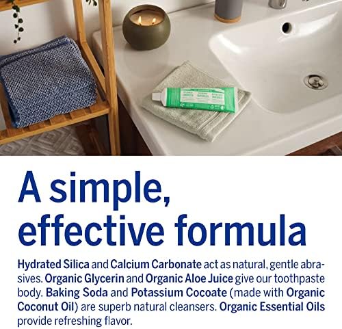 Dr. Bronner’s - All-One Toothpaste Variety Pack - Peppermint & Spearmint, 70% Organic Ingredients, Fluoride-Free, Helps Freshen Breath, Vegan (5oz, 4-Pack)