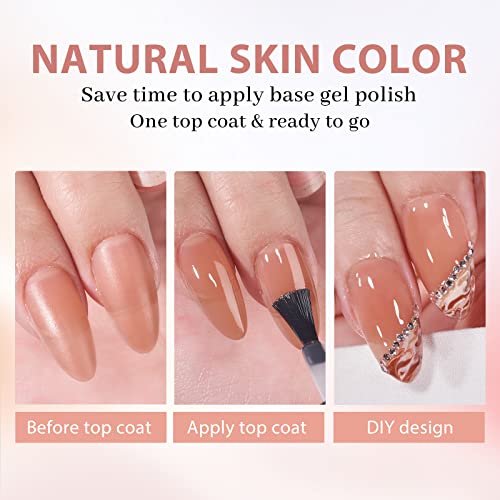 BTArtbox Almond Nail Tips - Brown Soft Gel Nail Kit with 150 pcs Medium Fake Nails, Gel Nail Glue, Top Coat, Nail Lamp, Pre-colored Press on Nails for Nail Art