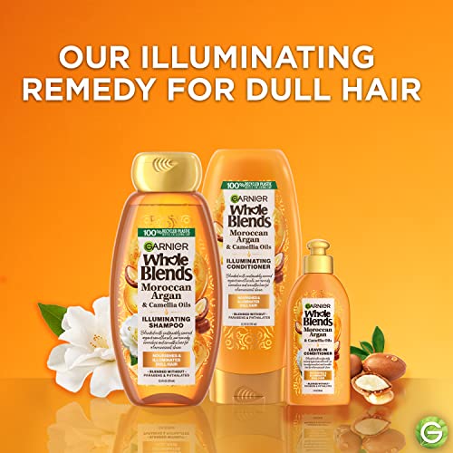 Garnier Whole Blends Moroccan Argan & Camellia Oils Illuminating Conditioner for Silky Shine, 12.5 Fl Oz, 3 Count (Packaging May Vary)