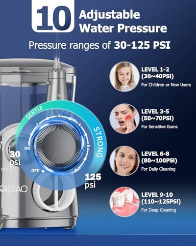 Professional Electric Toothbrush with Water Flosser, 600ML Water Dental flosser Ultrasonic Toothbrush Combo, Brushing & Flossing- for Teeth Cleaning and Gum Health with Extra Tips for Multiple Users