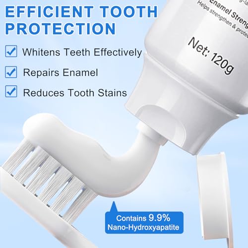 9.9% Hydroxyapatite Toothpaste 2 Pack, Nano Hydroxyapatite Toothpaste Protects Enamel and Strengthens Teeth, Cleans and Cares for Oral Health, Promotes Freshens Breath