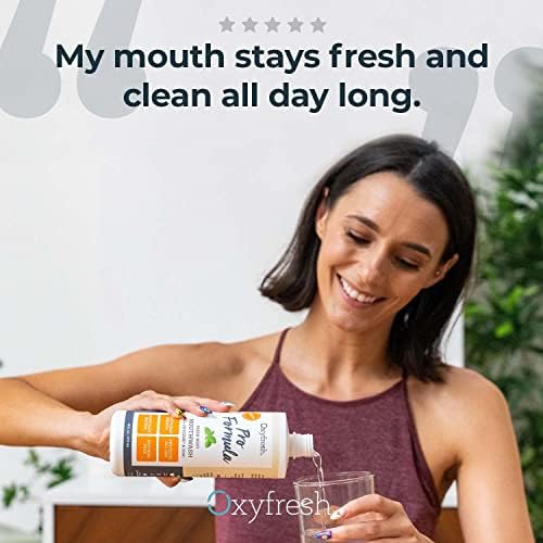 Oxyfresh Premium Pro Formula Fresh Mint Mouthwash – Patented Zinc Mouthrinse for All Day Fresh Breath & Healthy Gums – Refreshing & Alcohol Free Mouthwash | 16oz