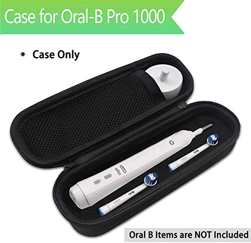 Oral B Toothbrush Hard Travel Case Carrying Bag, Fits for Oral-B Pro 1000, 2000, 3000, 3500, 1500 Electric Toothbrush, Mesh Pocket for Accessories and Soft Lining inside the Case for Protection
