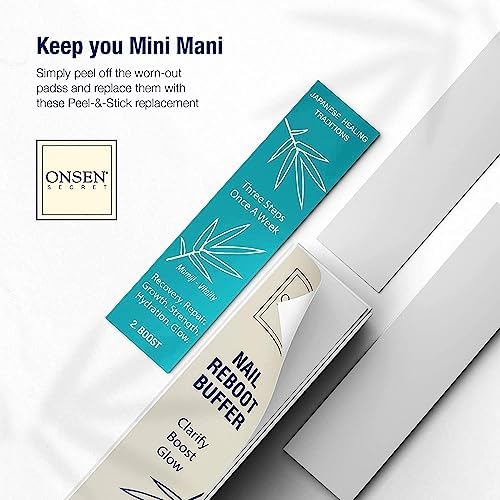 Onsen Secret Nail Buffer Block Replacement Pads - 3 Way Buffing Block Smooth Shine Natural Nail Buffing Pads w/ 3 Sides Coarse, Soft, Silky, Nail Buffer Replacement Pads Only - 12 Combo Pads - 3 Pack